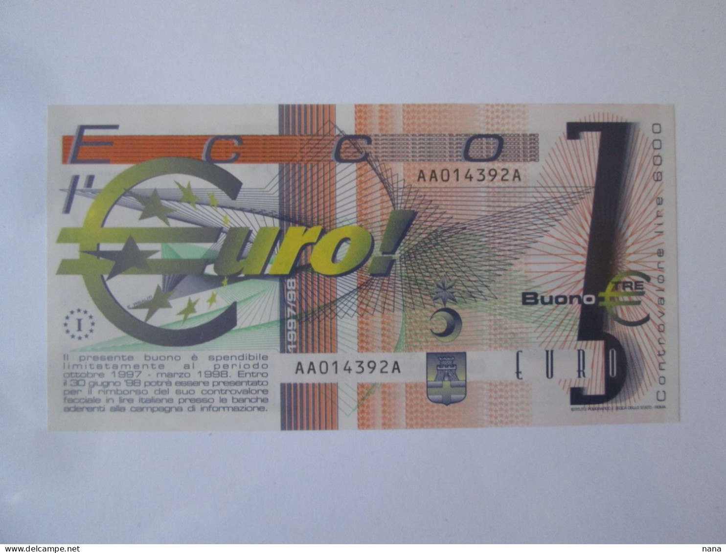 Italy 3 Euro 1997/98 Specimen UNC Fiesole & Pontassieve - [ 9] Sammlungen