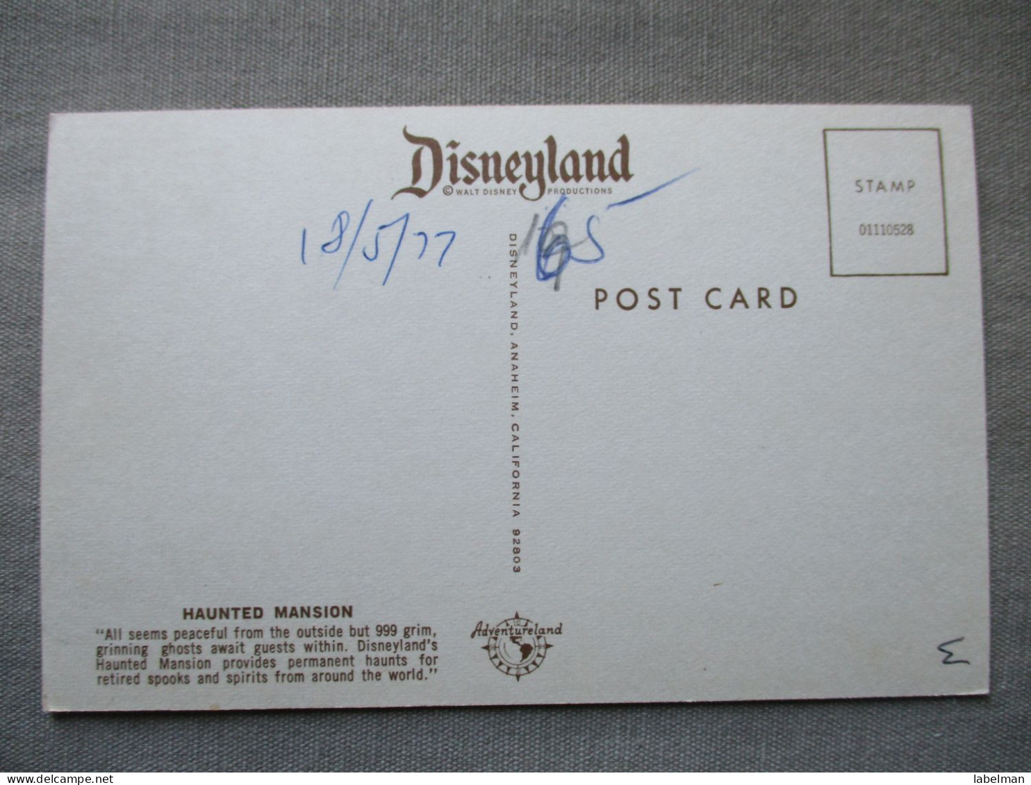 USA UNITED STATES FLORIDA DISNEYLAND HAUNTED MANSION CARD POSTCARD CARTE POSTALE ANSICHTSKARTE CARTOLINA POSTKARTE - Atlanta