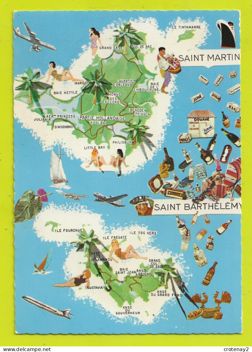 Guadeloupe Saint Martin Et Saint Barthélémy Avions Bateaux Spécialités French West Indies Documents CH. Ronsin - Saint Barthelemy