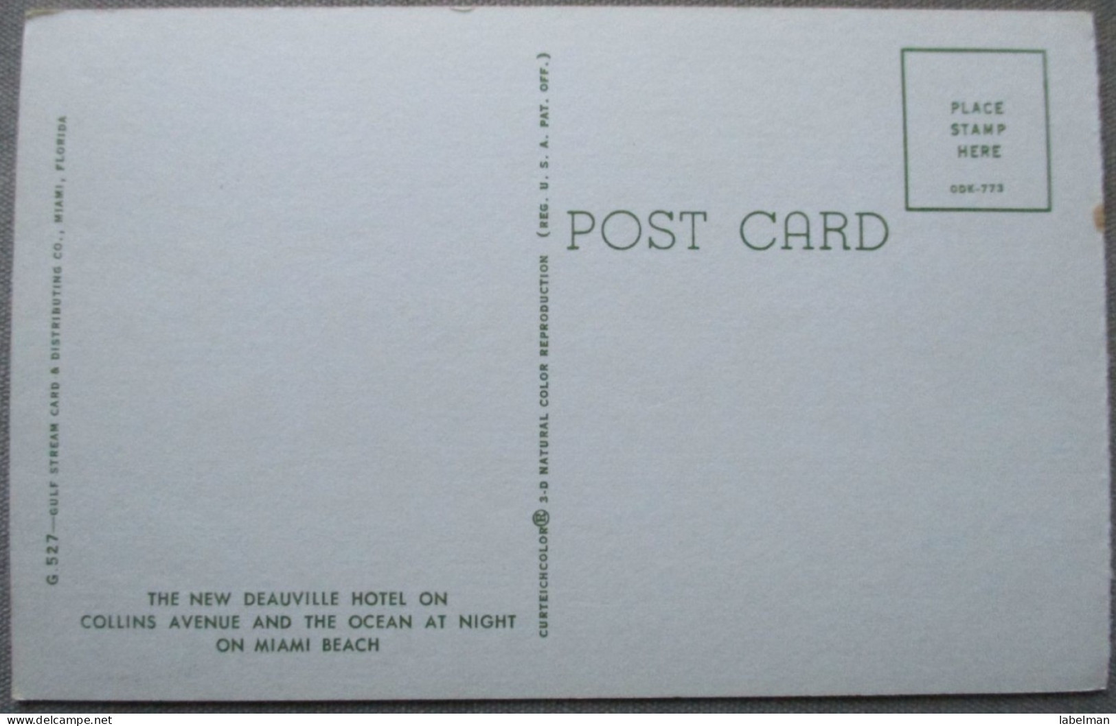 USA UNITED STATES FLORIDA MIAMI BEACH DEAUVILLE HOTEL CARD POSTCARD CARTE POSTALE ANSICHTSKARTE CARTOLINA POSTKARTE - Atlanta