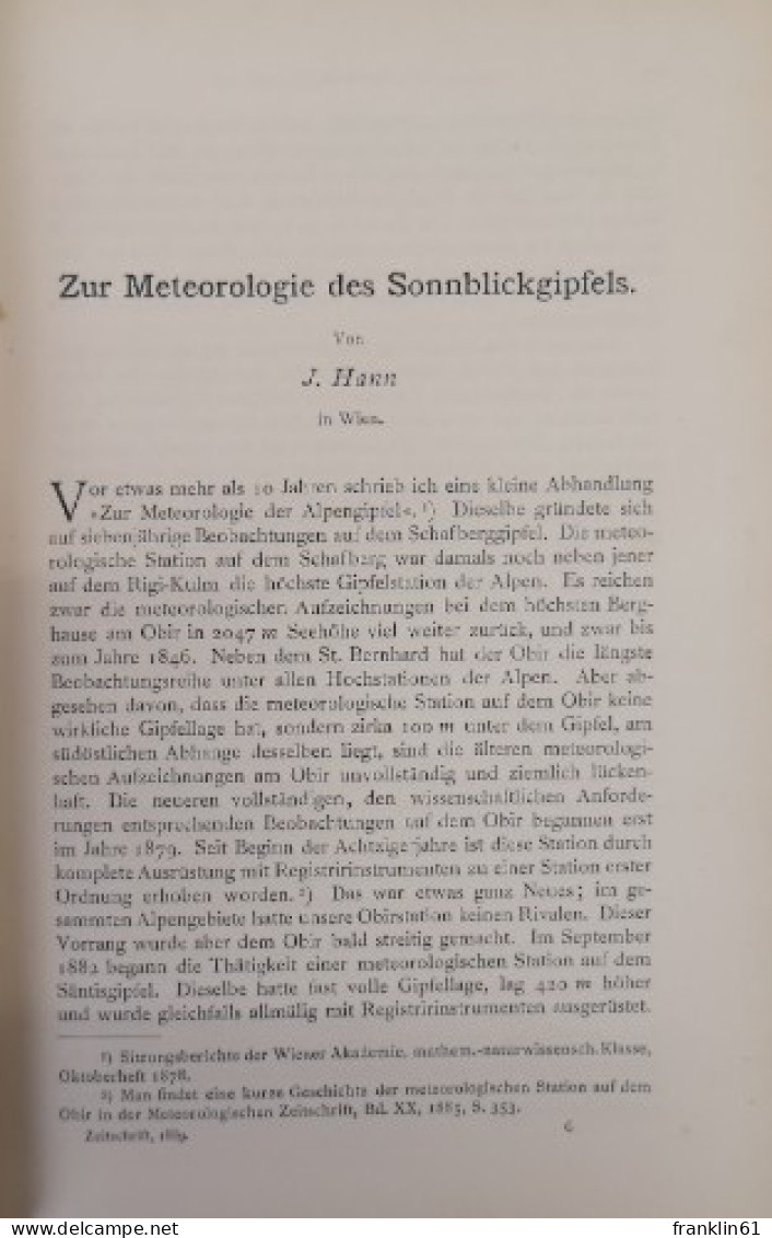 Zeitschrift Des Deutschen Und österreichischen Alpenvereins Redigiert Von Johannes Emmer. Jahrgang 1889 Band - Sonstige & Ohne Zuordnung