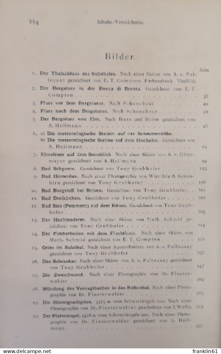 Zeitschrift Des Deutschen Und österreichischen Alpenvereins Redigiert Von Johannes Emmer. Jahrgang 1889 Band - Andere & Zonder Classificatie