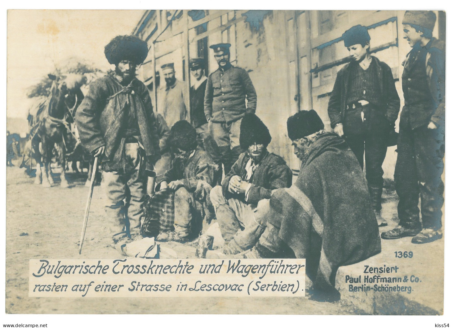 SER 1 - 16158 LESCOVAC Serbia, Bulgarians Resting On A Street ( 17/12 Cm ) - Old Postcard - Unused - Serbien