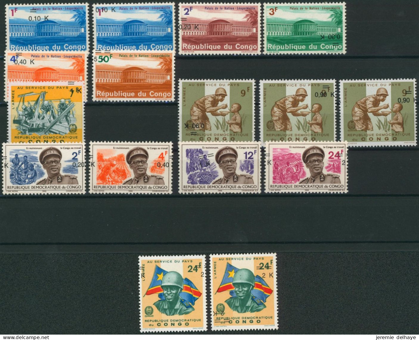 République Démocratique Du Congo (1970) - Série 727/44** : 16 Variétés, Voir Description. - Nuevas/fijasellos