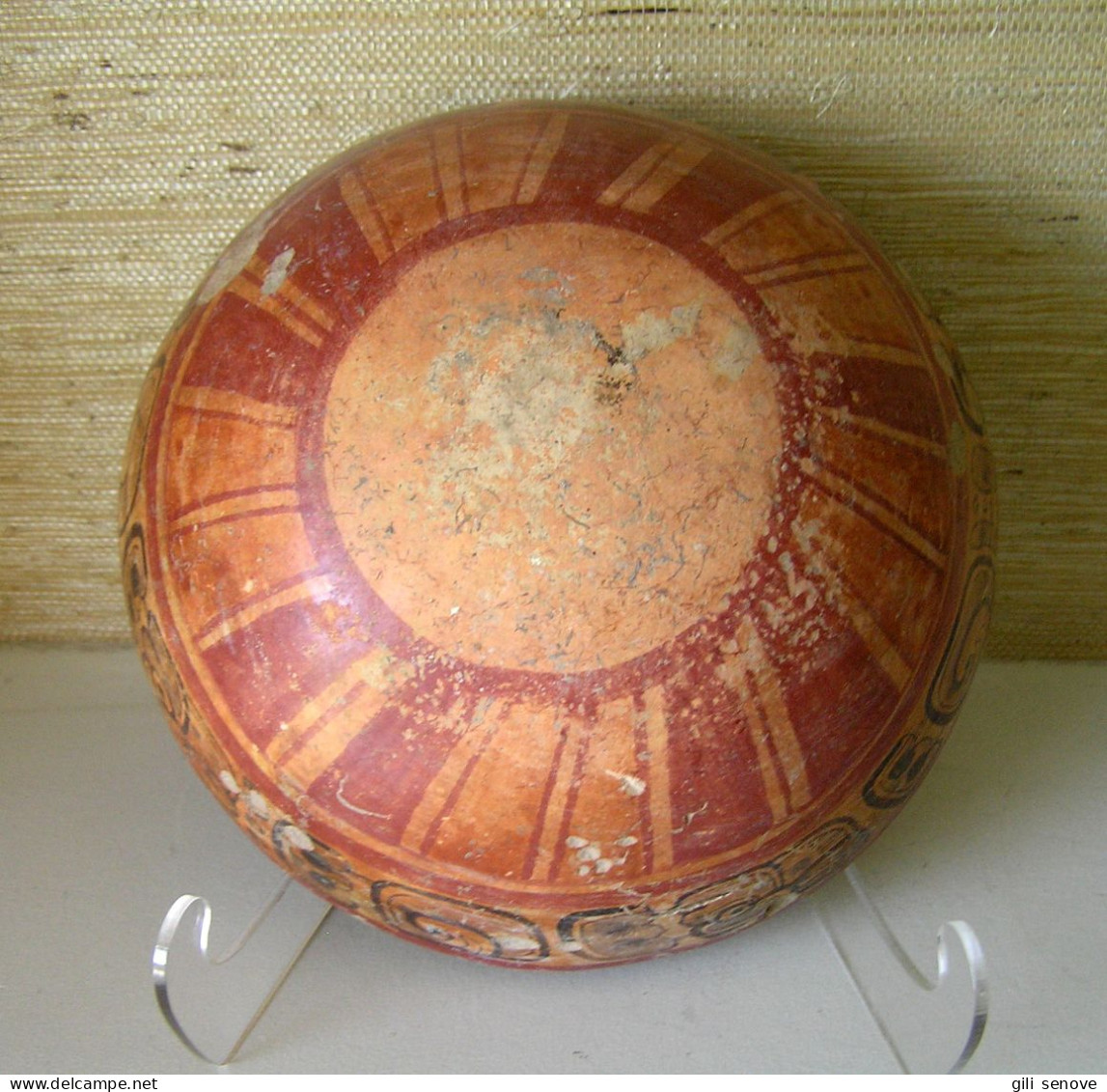 Pre-Columbian Mayan Polychrome Pottery Bowl