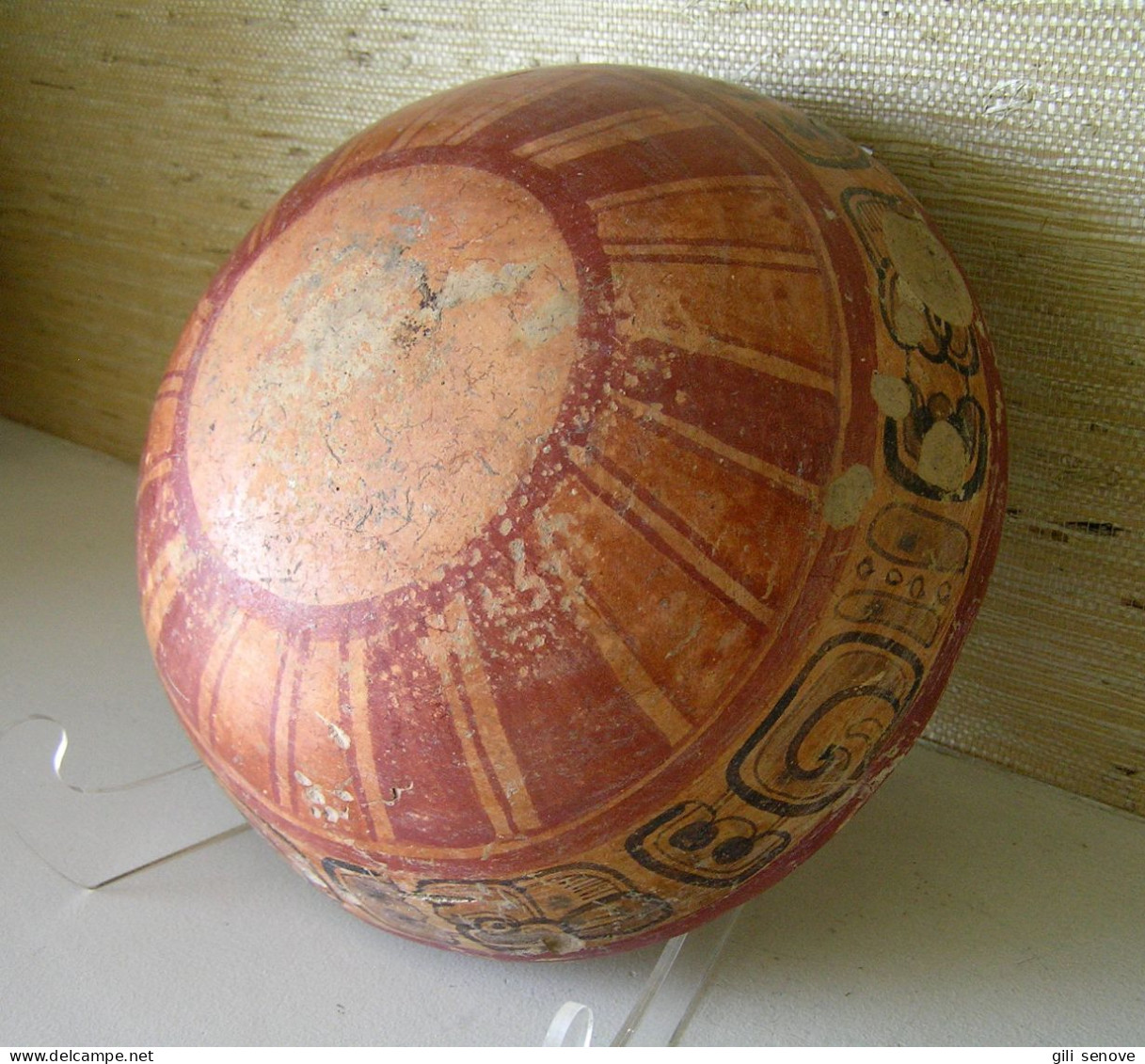 Pre-Columbian Mayan Polychrome Pottery Bowl