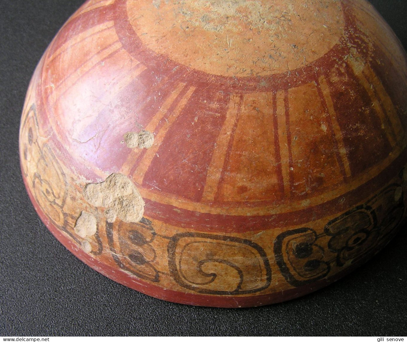 Pre-Columbian Mayan Polychrome Pottery Bowl