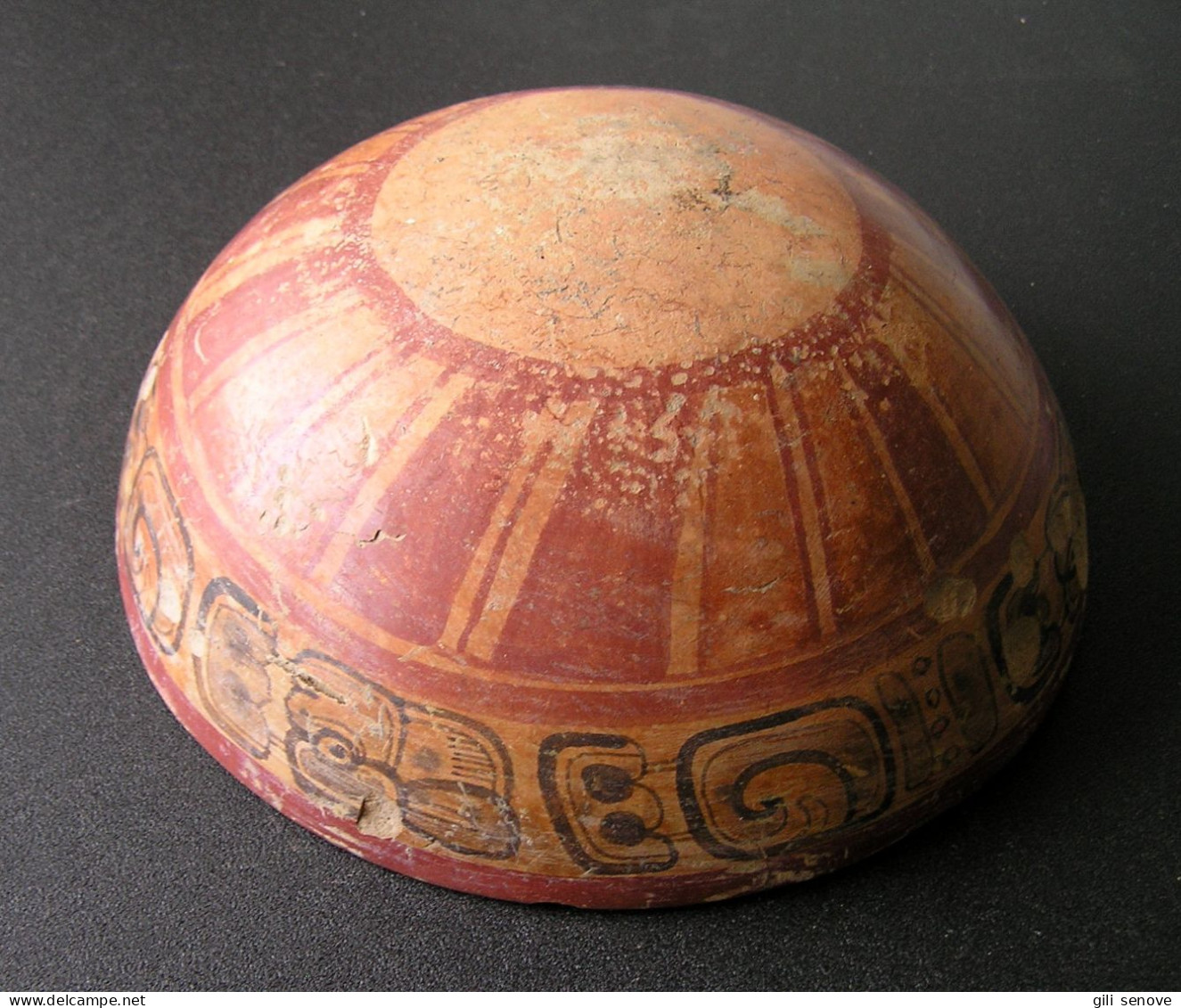 Pre-Columbian Mayan Polychrome Pottery Bowl