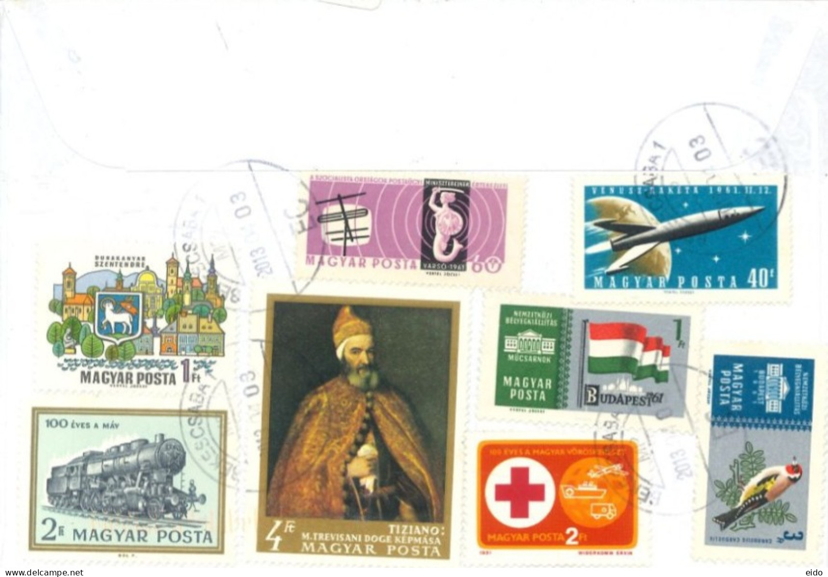 HUNGARY  - 2013,  STAMPS & LABEL COVER TO DUBAI. - Cartas & Documentos