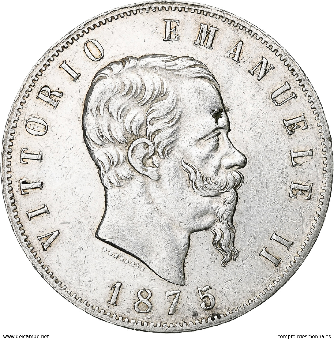 Monnaie, Italie, Vittorio Emanuele II, 5 Lire, 1875, Milan, TTB, Argent, KM:8.3 - 1861-1878 : Victor Emmanuel II.