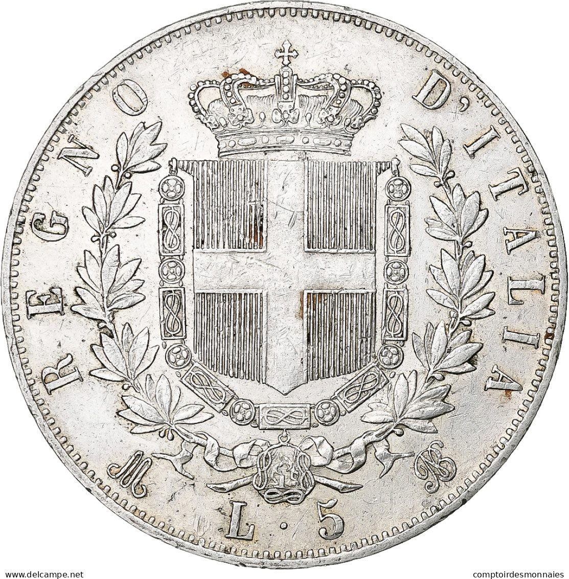 Monnaie, Italie, Vittorio Emanuele II, 5 Lire, 1875, Milan, TTB, Argent, KM:8.3 - 1861-1878 : Vittoro Emanuele II