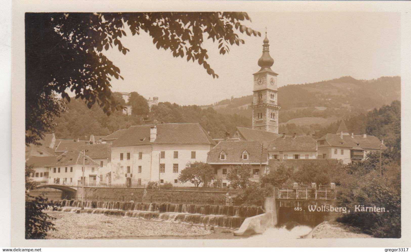E4079) WOLFSBERG In Kärnten - FOTO AK - Am Wasser Mit Kirchturm Alt ! Foto Kunstwerkstat MARTIN & MAYER 1929 - Wolfsberg
