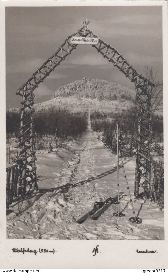 E4081) WOLFSBERG - Eduard Michel Weg - Skipiste - Durchgang Mit Ski Im Vordergrund - Tief Verschneit ALT! - Wolfsberg