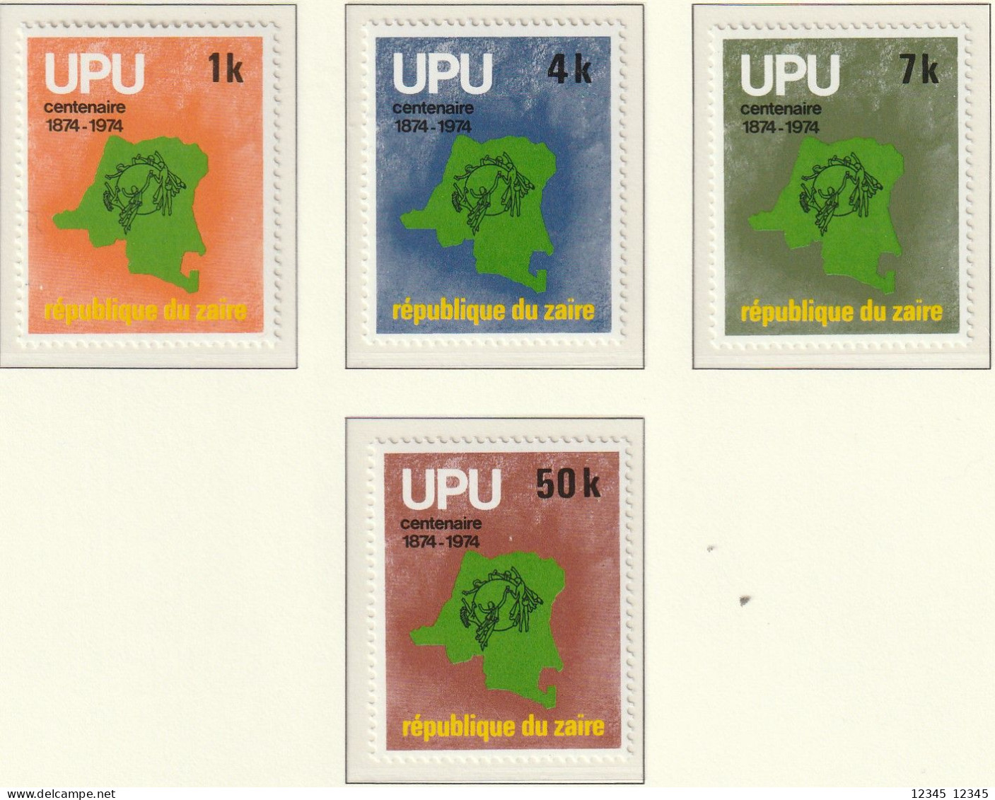 Zaïre 1976, Postfris MNH, 100 Jahre Weltpostverein (UPU). - Ongebruikt