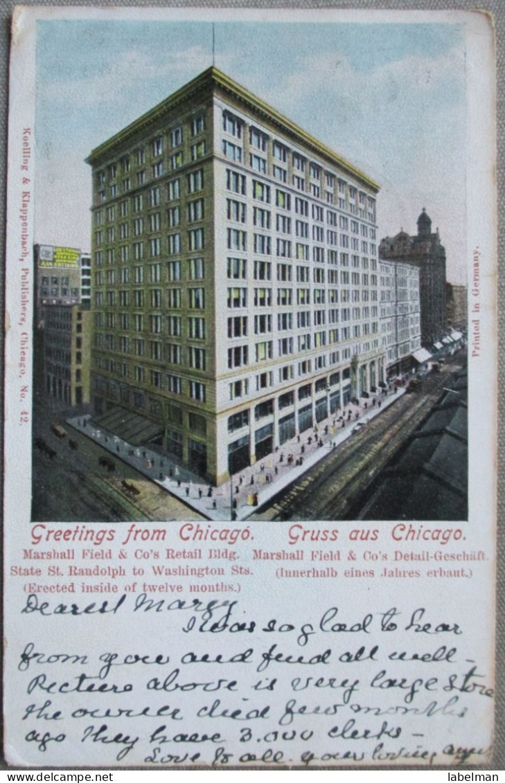 USA UNITED STATES CHICAGO 1906 MARSHALL FIELD KARTE CARD POSTCARD CARTE POSTALE ANSICHTSKARTE CARTOLINA POSTKARTE - Atlanta