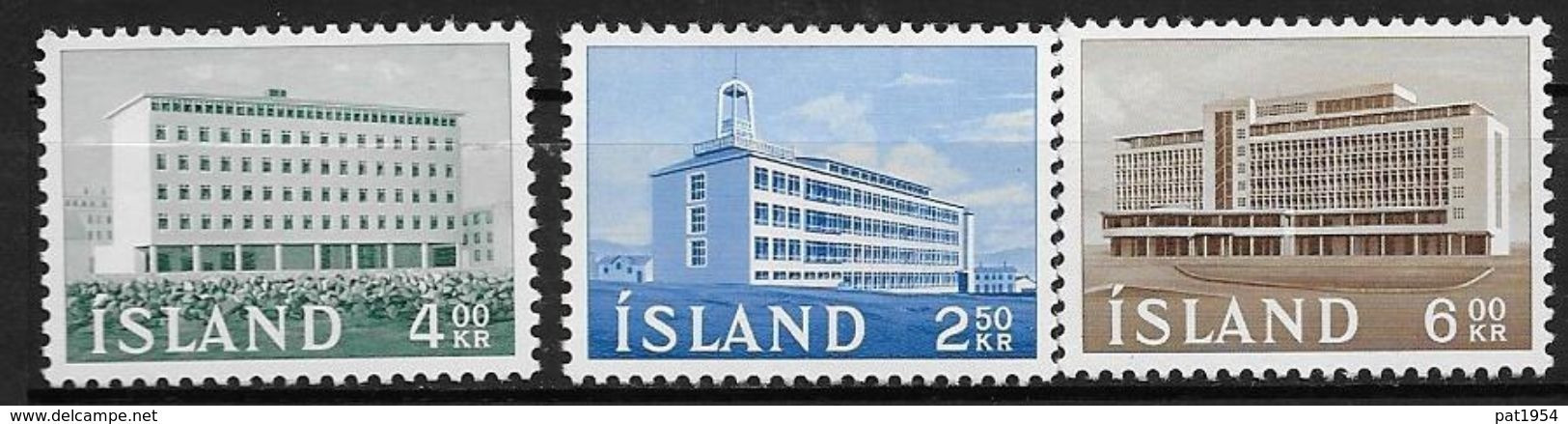 Islande 1962 N° 316/317  Neufs ** MNH Batiments Administratifs - Nuevos