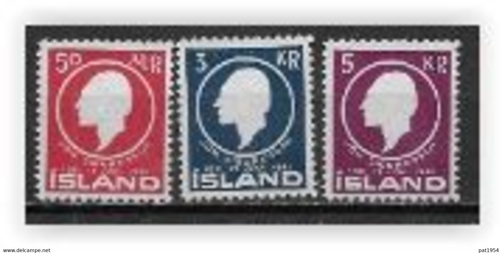 Islande 1961 N° 306/308  Neufs ** MNH Jon Sigurdsson - Nuovi