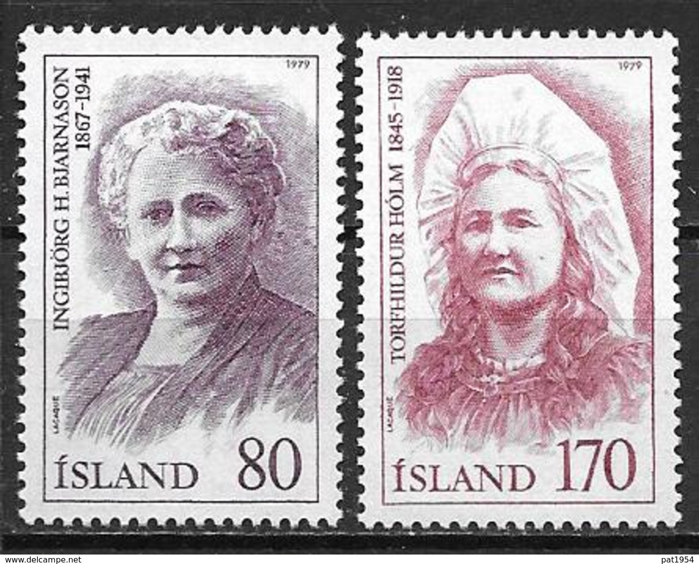 Islande 1979 N° 494/495  Neufs ** MNH Célèbrités - Unused Stamps