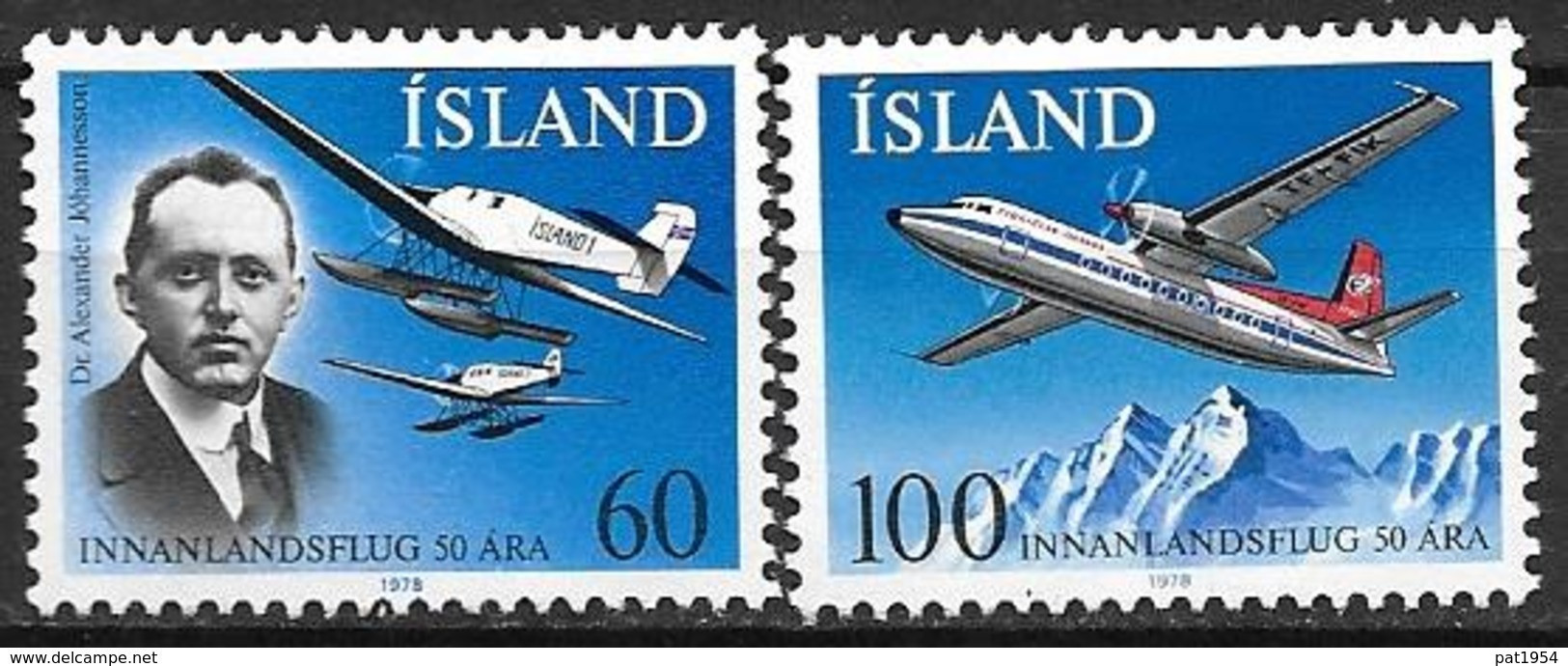Islande 1978 N° 485/486  Neufs ** MNH Service Aérien Intérieur - Ungebraucht