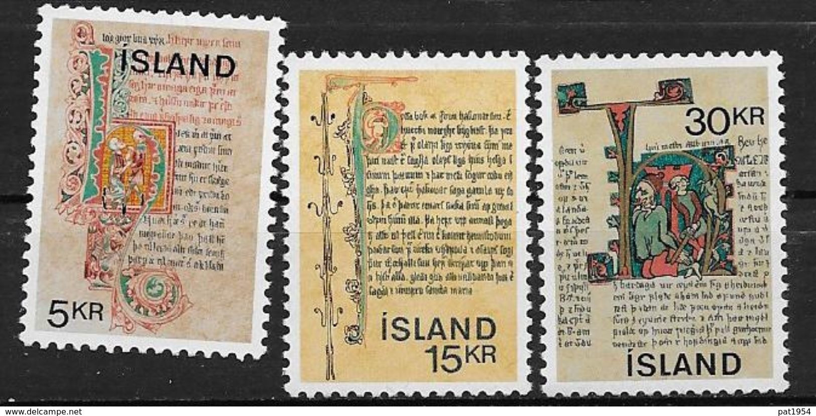 Islande 1970 N° 392/394  Neufs ** MNH Manuscrits Anciens - Unused Stamps