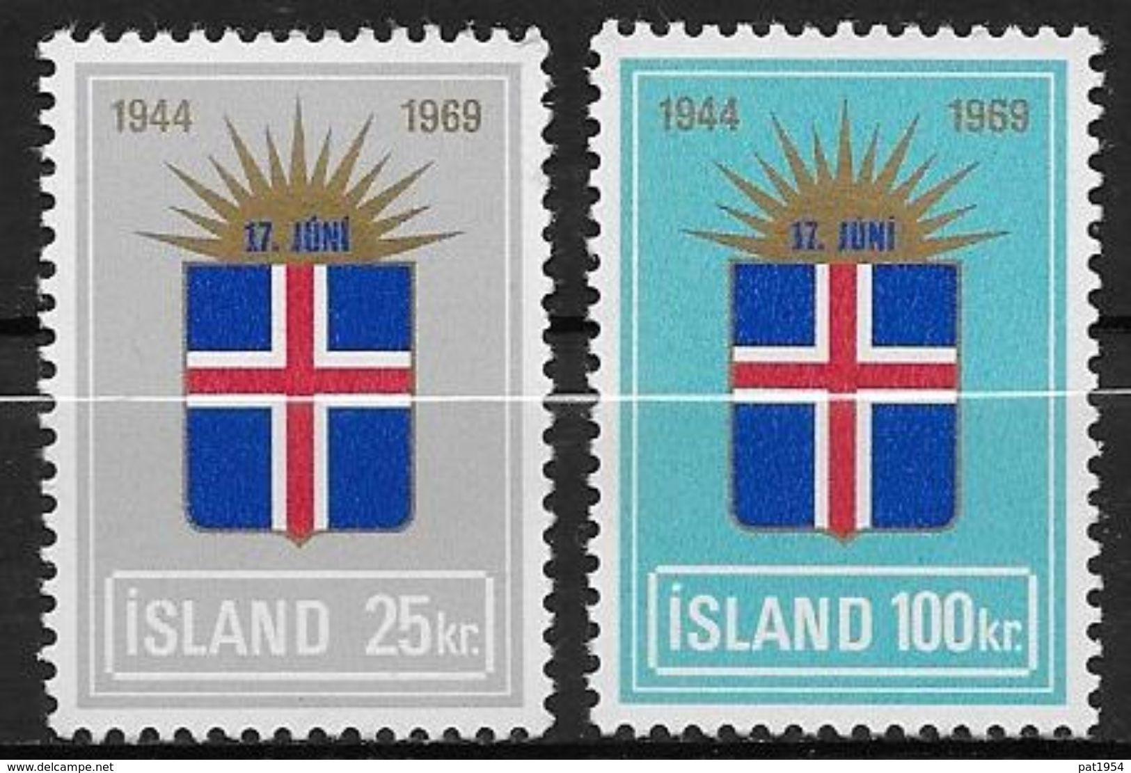 Islande 1969 N° 385/386  Neufs ** MNH 25 Ans De La République - Neufs