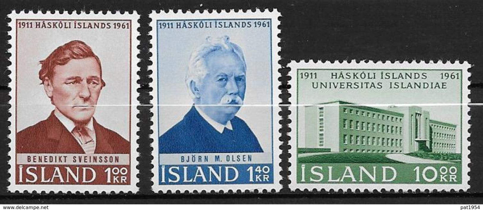 Islande 1961 N° 313/315  Neufs ** MNH Université - Neufs