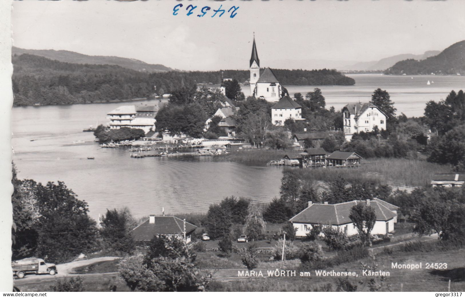 E4108) MARIA WÖRTH Am WÖRTHERSEE - Kärnten - FOTO AK Mit Kirche Häuser U. LKW Im Vordergrund ALT - Maria Wörth