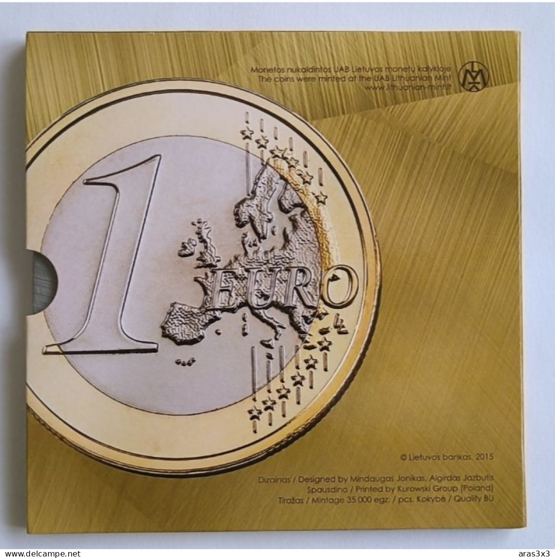 Original The First Set Of Euros In Lithuania 2015 . Euro Coins Lithuania . Uncirculated Quality BU - Lituanie