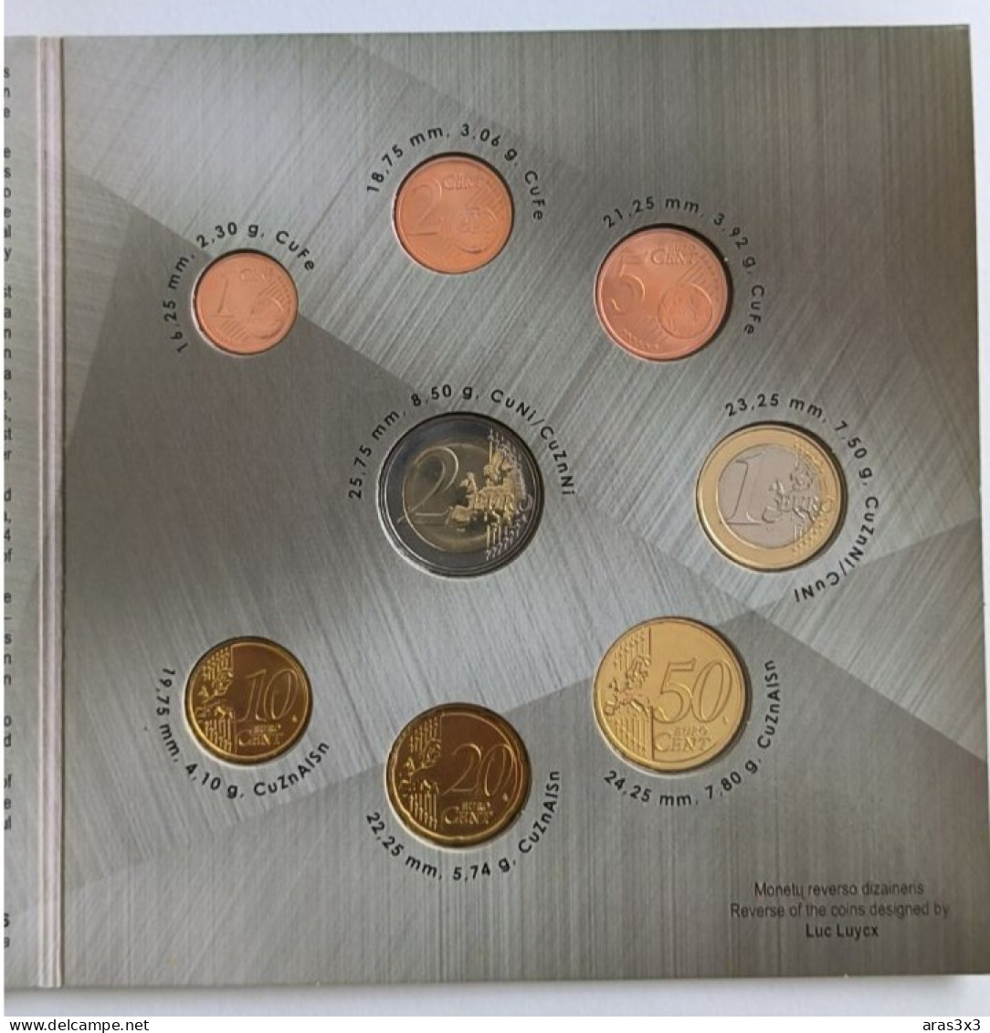 Original The First Set Of Euros In Lithuania 2015 . Euro Coins Lithuania . Uncirculated Quality BU - Lituanie