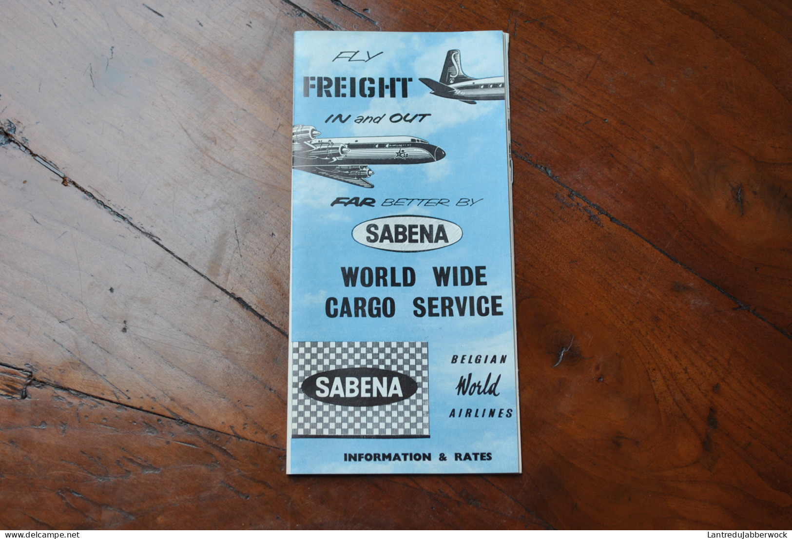 SABENA Belgian Airlines Brochure Information & Rates Cargo Service 1958? Lignes Aériennes Belges Horaires Freight In Out - Timetables
