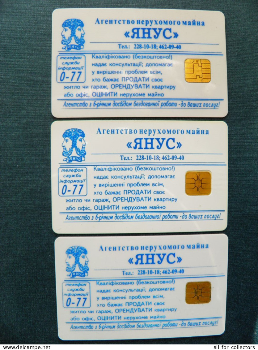 3 Different Cards Phonecard Chip Advertising Agency Yanus 840 Units 280 2520 UKRAINE - Ucraina