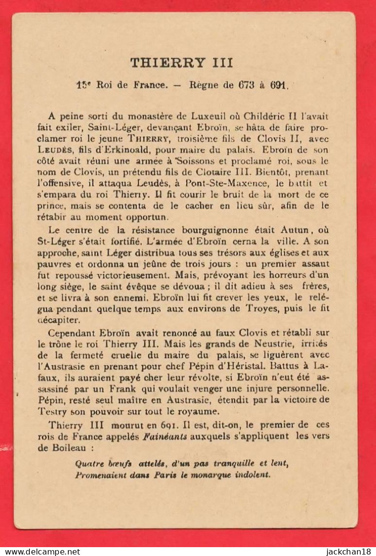 -- 15em ROI De FRANCE  THIERRY III REGNE De 673 à  691 - - Artis Historia