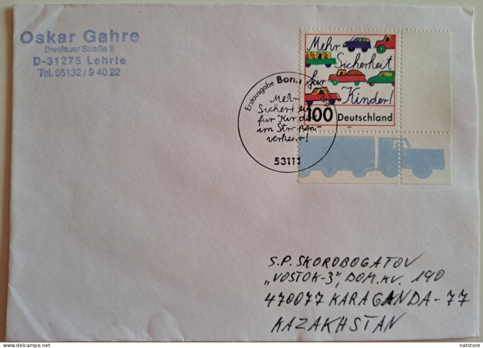1997..GERMANY.. FDC WITH STAMP AND POSTMARKS..PAST MAIL.Safety For Children In Traffic - 1991-2000