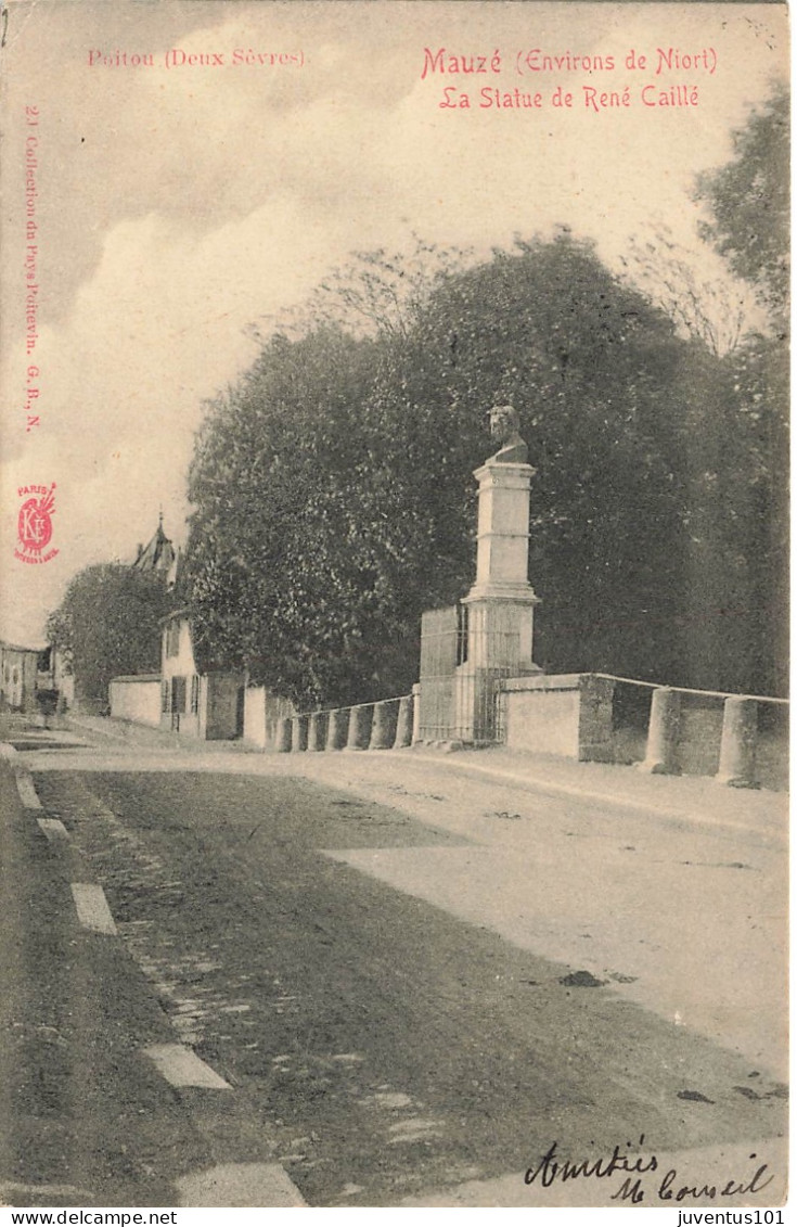 CPA Mauzé-La Statue De René Caillé-Timbre         L2631 - Mauze Sur Le Mignon