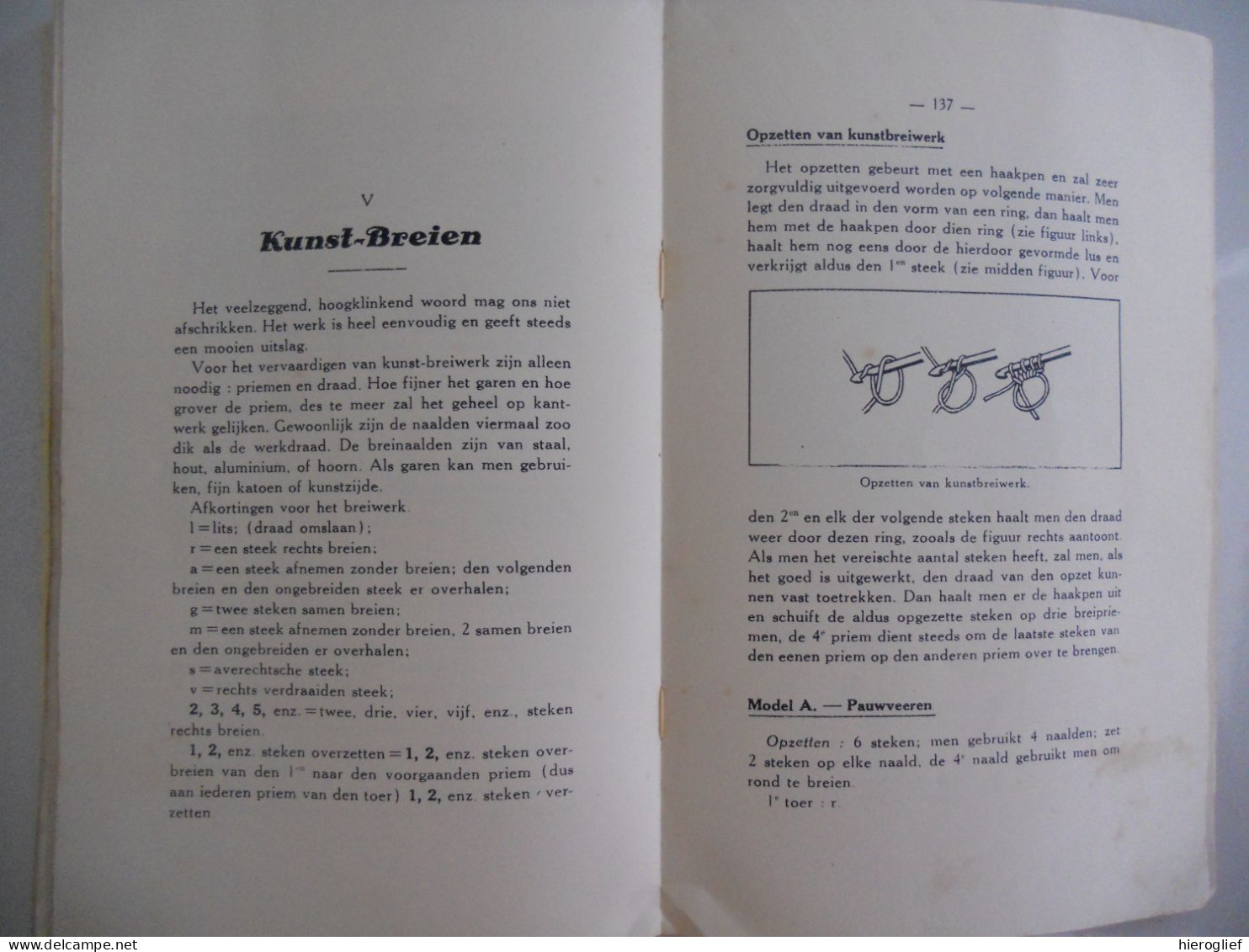 Ons Breiwerkboekje 1935 Belgischen Boerenbond / breiwerk breien handwerk siersteken haken boerinnenbond KVLV Ferm