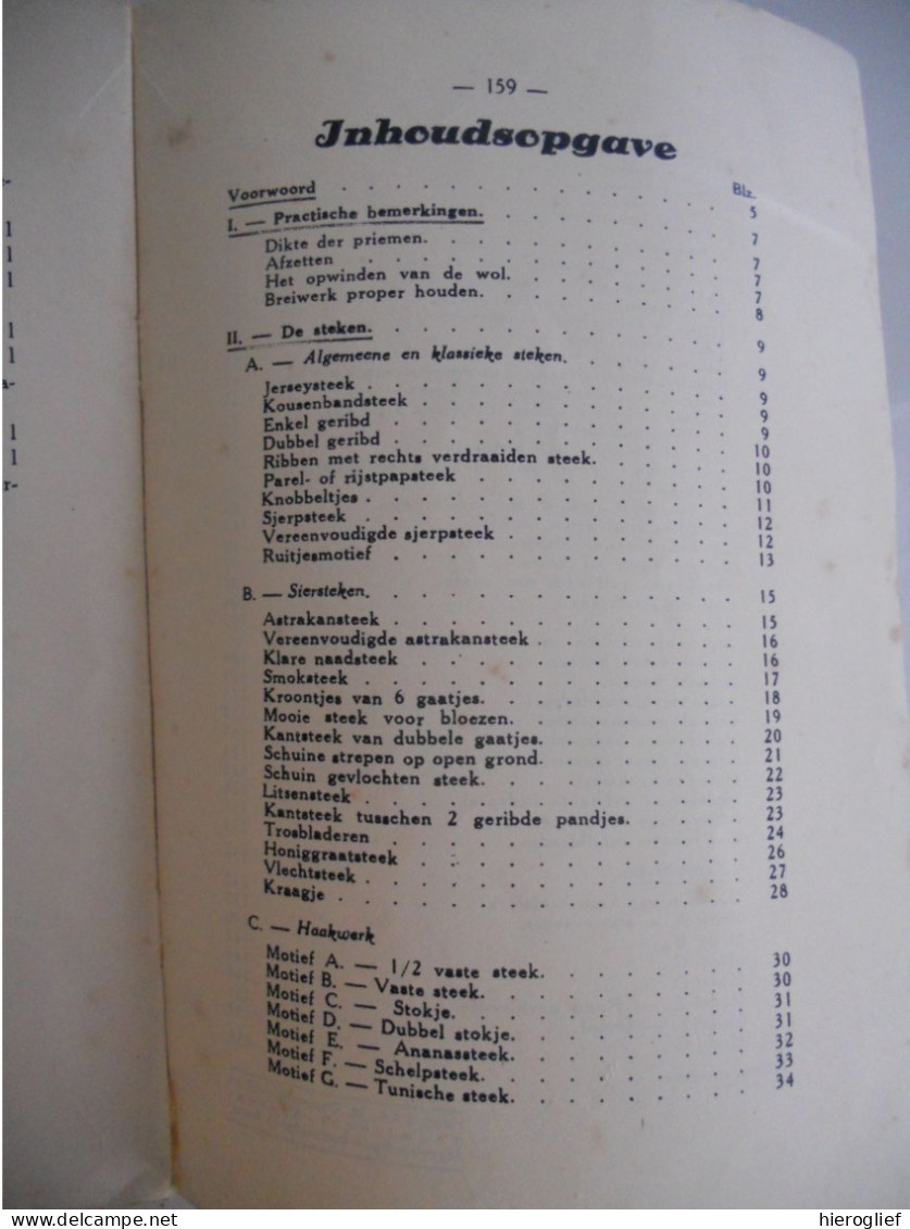 Ons Breiwerkboekje 1935 Belgischen Boerenbond / breiwerk breien handwerk siersteken haken boerinnenbond KVLV Ferm