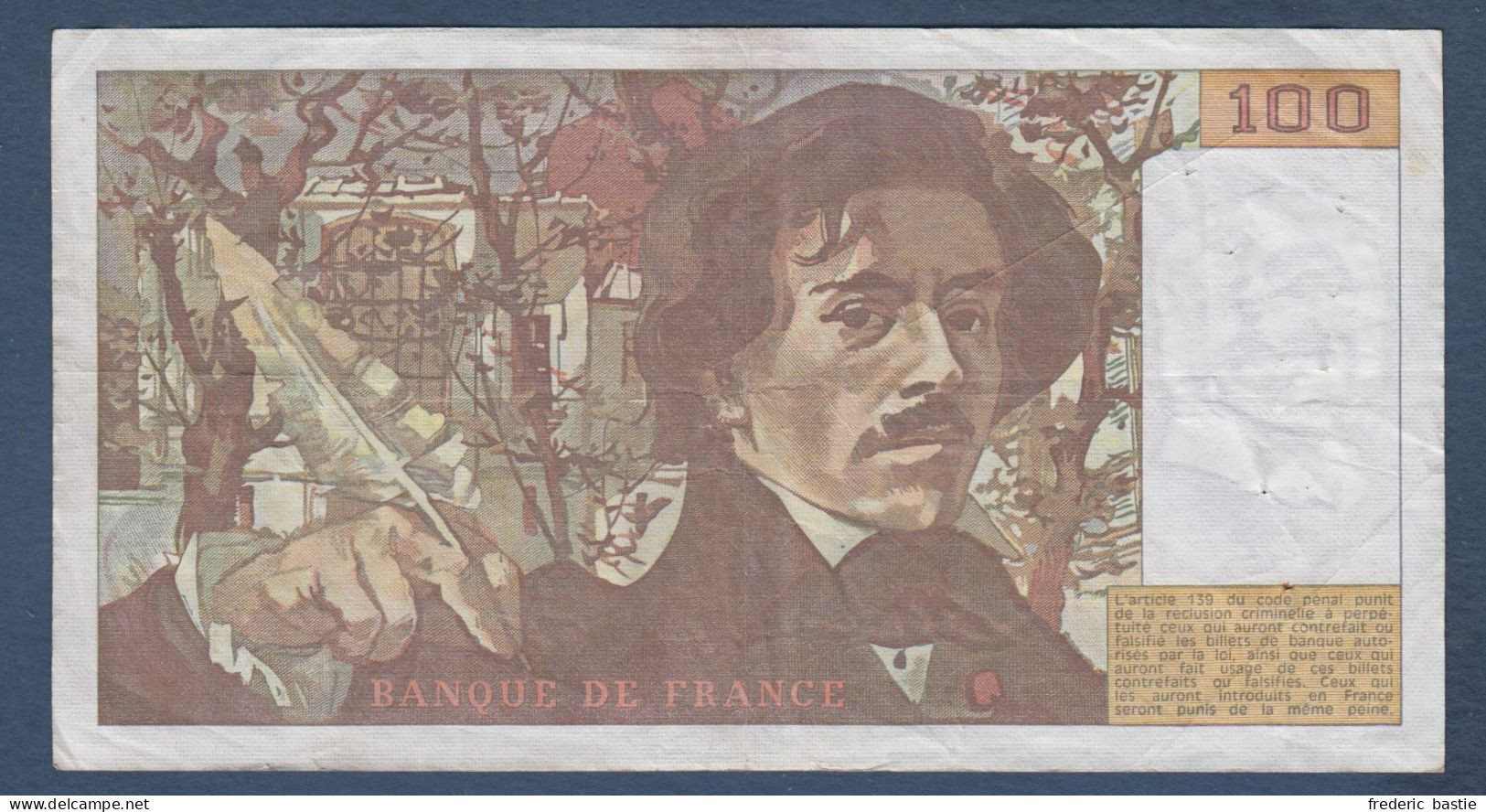 Billet De 100 Fr  Delacroix  De  1978 - Alphabet M8 - 100 F 1978-1995 ''Delacroix''