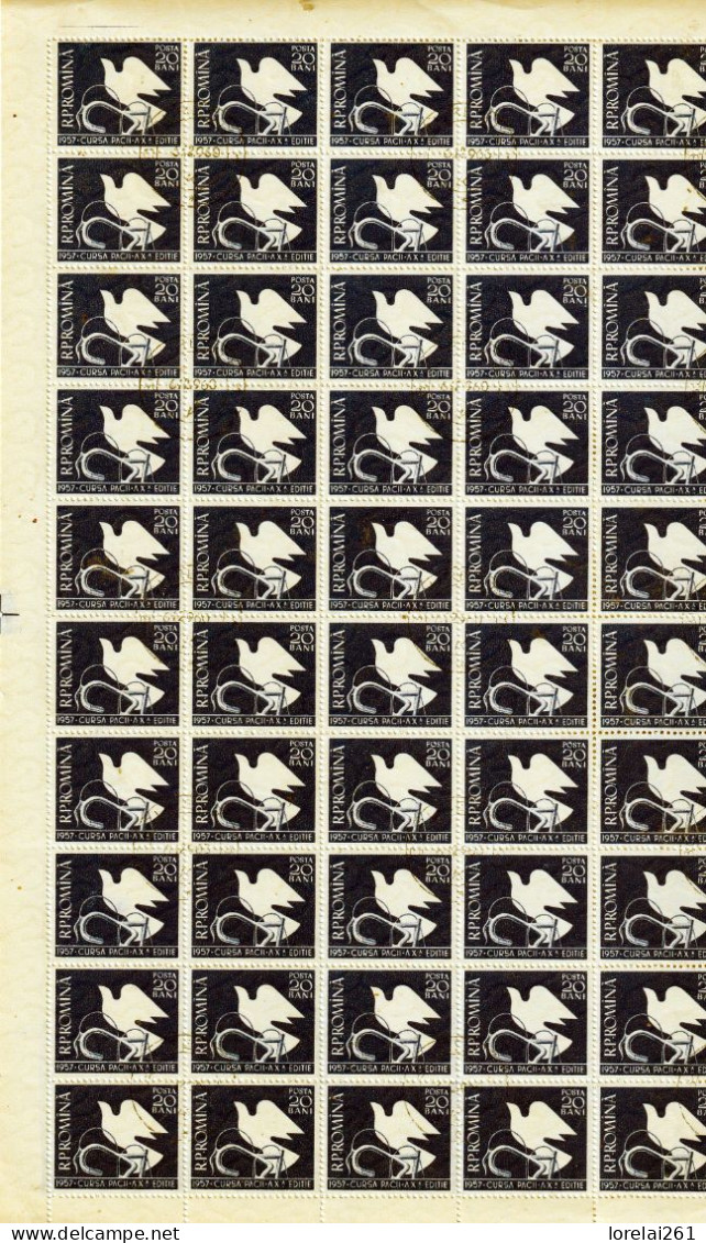 1957 - Course à La Paix FULL X 50 - Full Sheets & Multiples