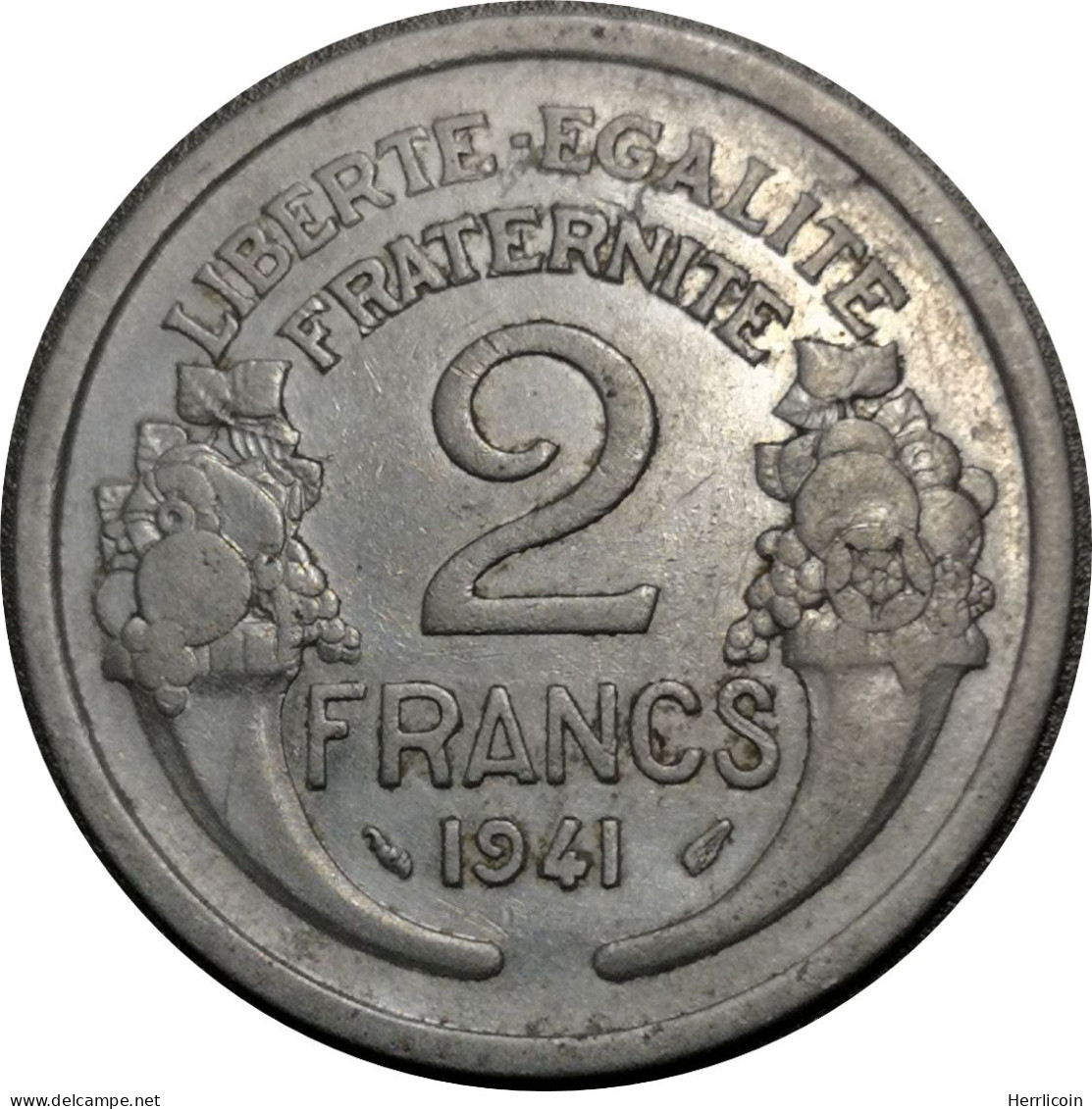 1941 - 2 Francs Morlon Aluminium-magnésium - France [KM#886a] - 2 Francs