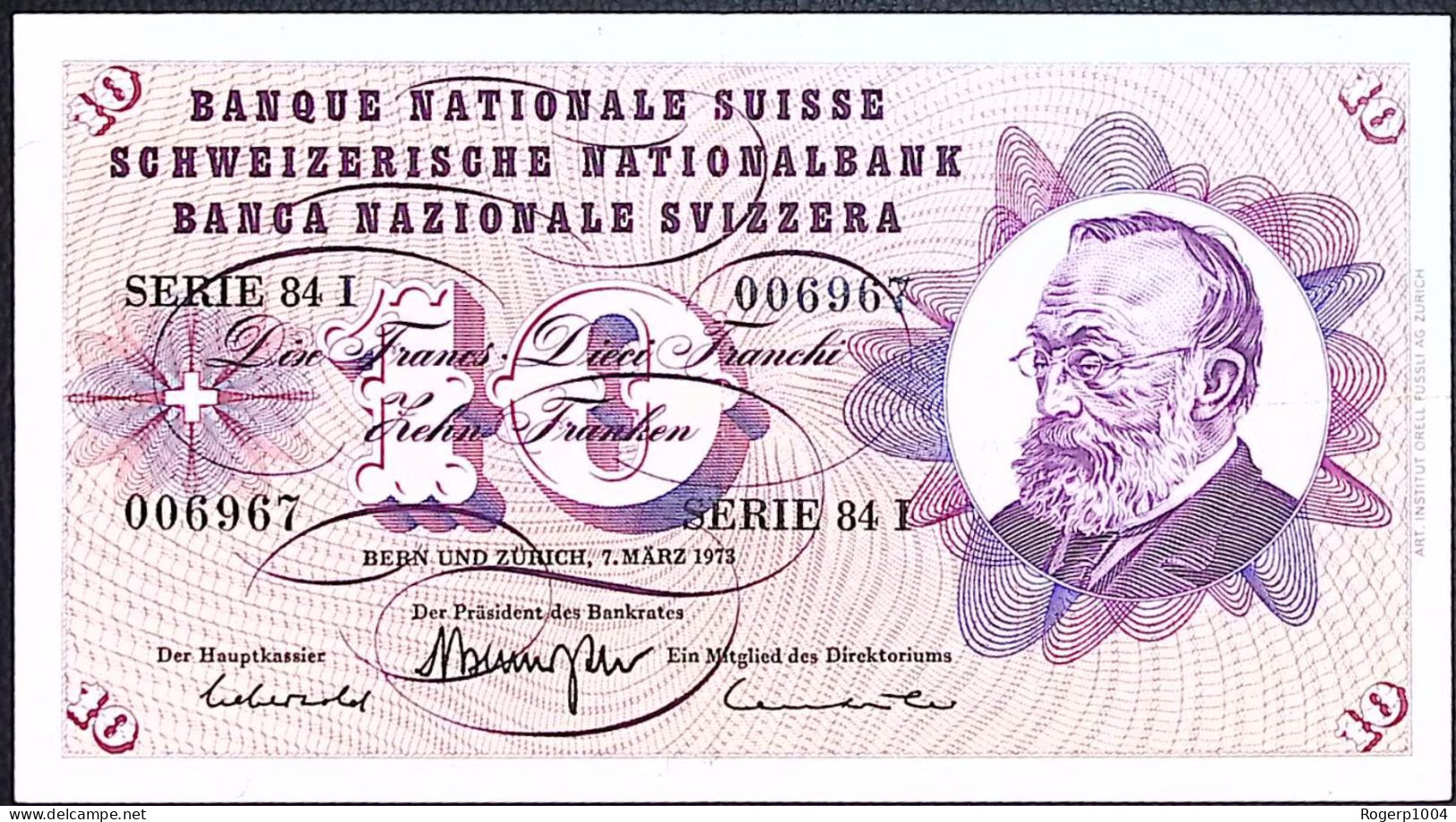 SUISSE/SWITZERLAND * 10 Francs * G. Keller * 07/03/1973 * Etat/Grade TTB+/XF - Schweiz