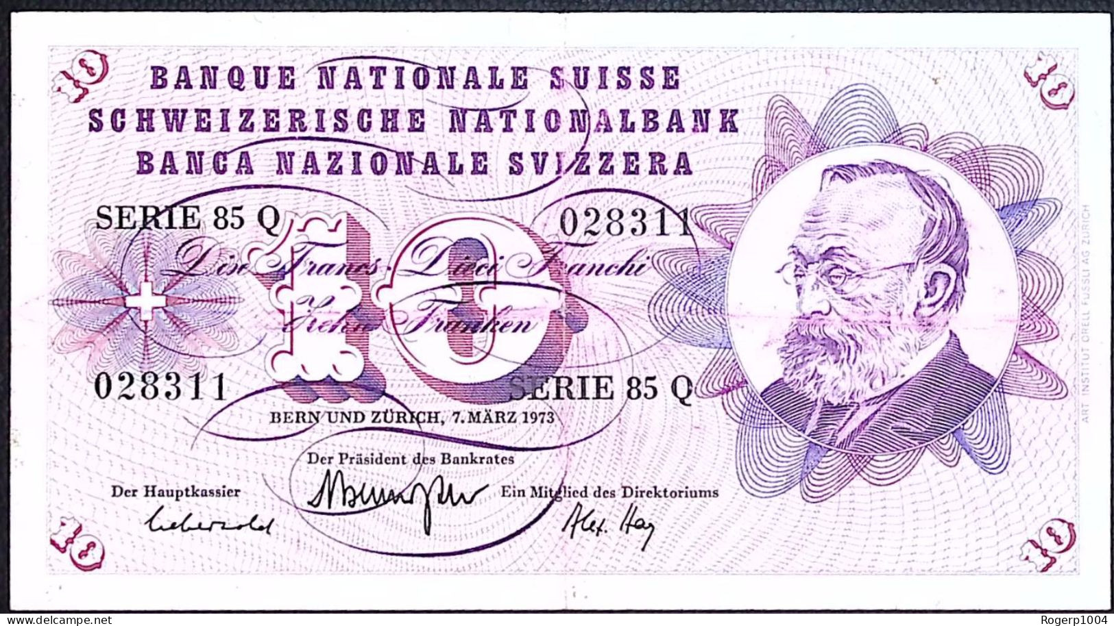 SUISSE/SWITZERLAND * 10 Francs * G. Keller * 05/03/1973 * Etat/Grade TTB/VF - Suisse