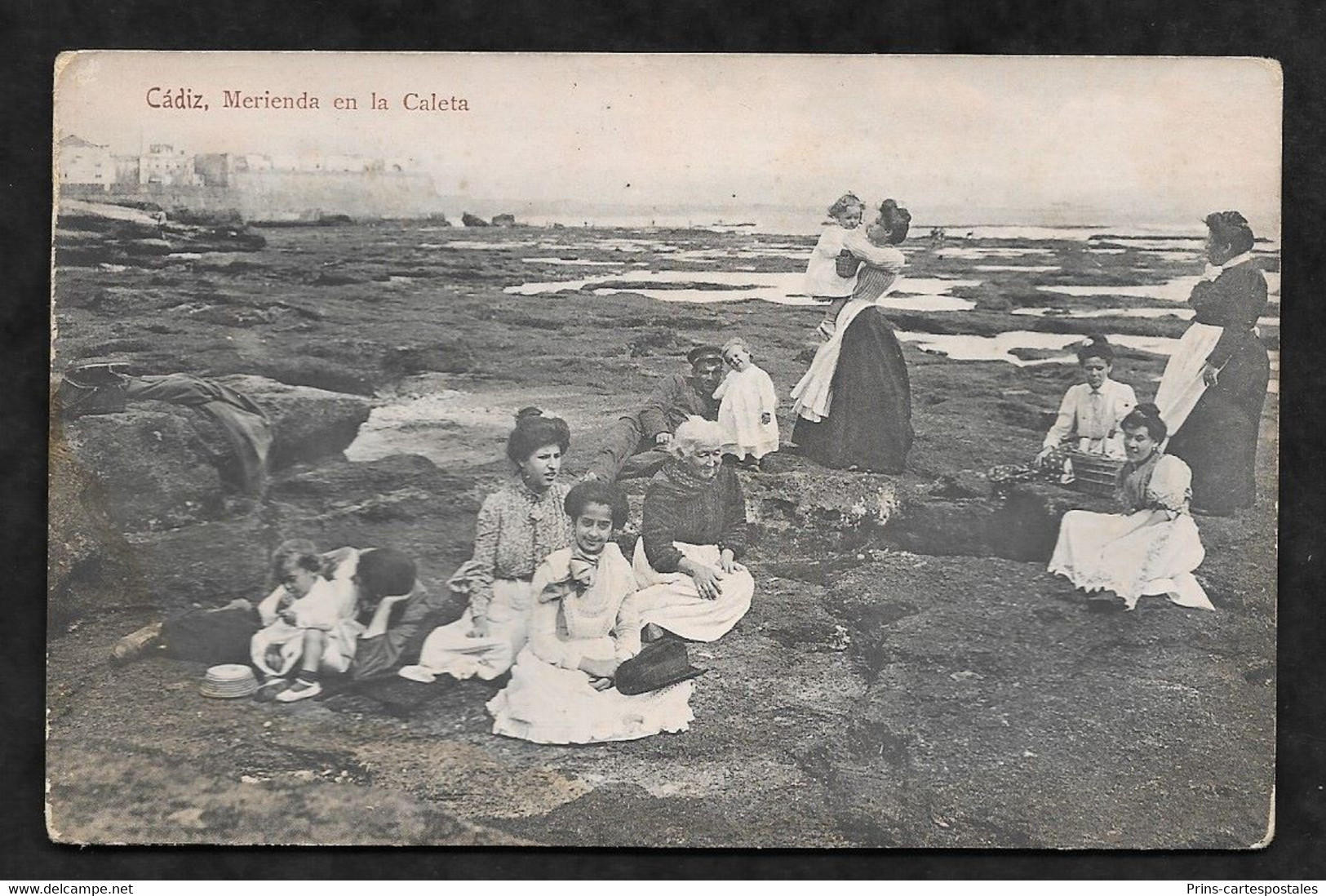 CPA Espagne Cadiz Merienda En La Caleta - Cádiz