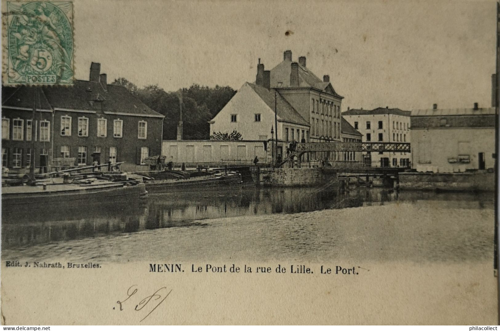 Menen - Menin // Le Pont De La Rue De Lille - Le Port 1903 - Menen