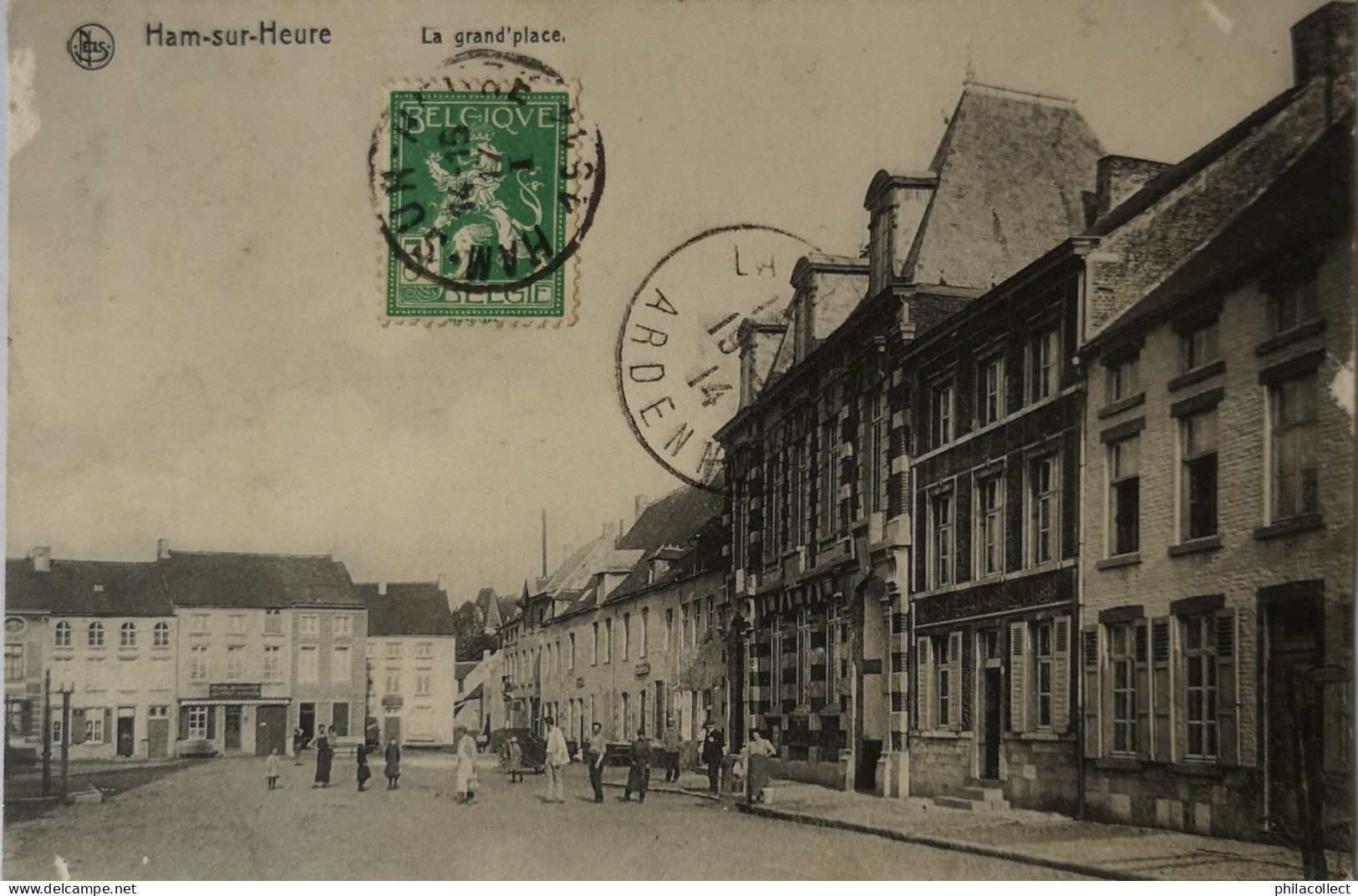 Ham Sur Heure // LA Grand Place 1914 Rand Defecten! - Ham-sur-Heure-Nalinnes