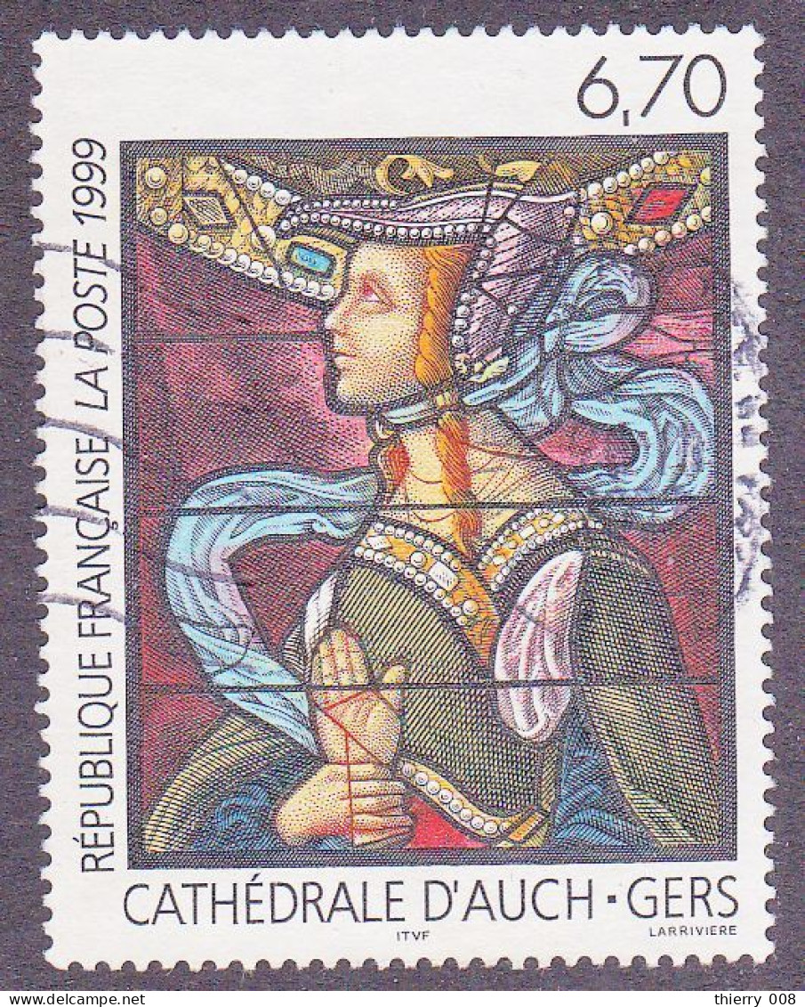 3254 France 1999 Oblitéré  Vitrail De La Cathédrale D Auch 32 Gers Par Armand De Moles - Altri - Asia