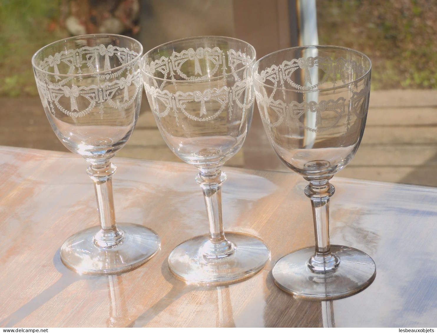 - VERRES CRISTAL Gravé SAINT LOUIS Modèle MILLET XIXe Table Vitrine Collection   E - Glass & Crystal