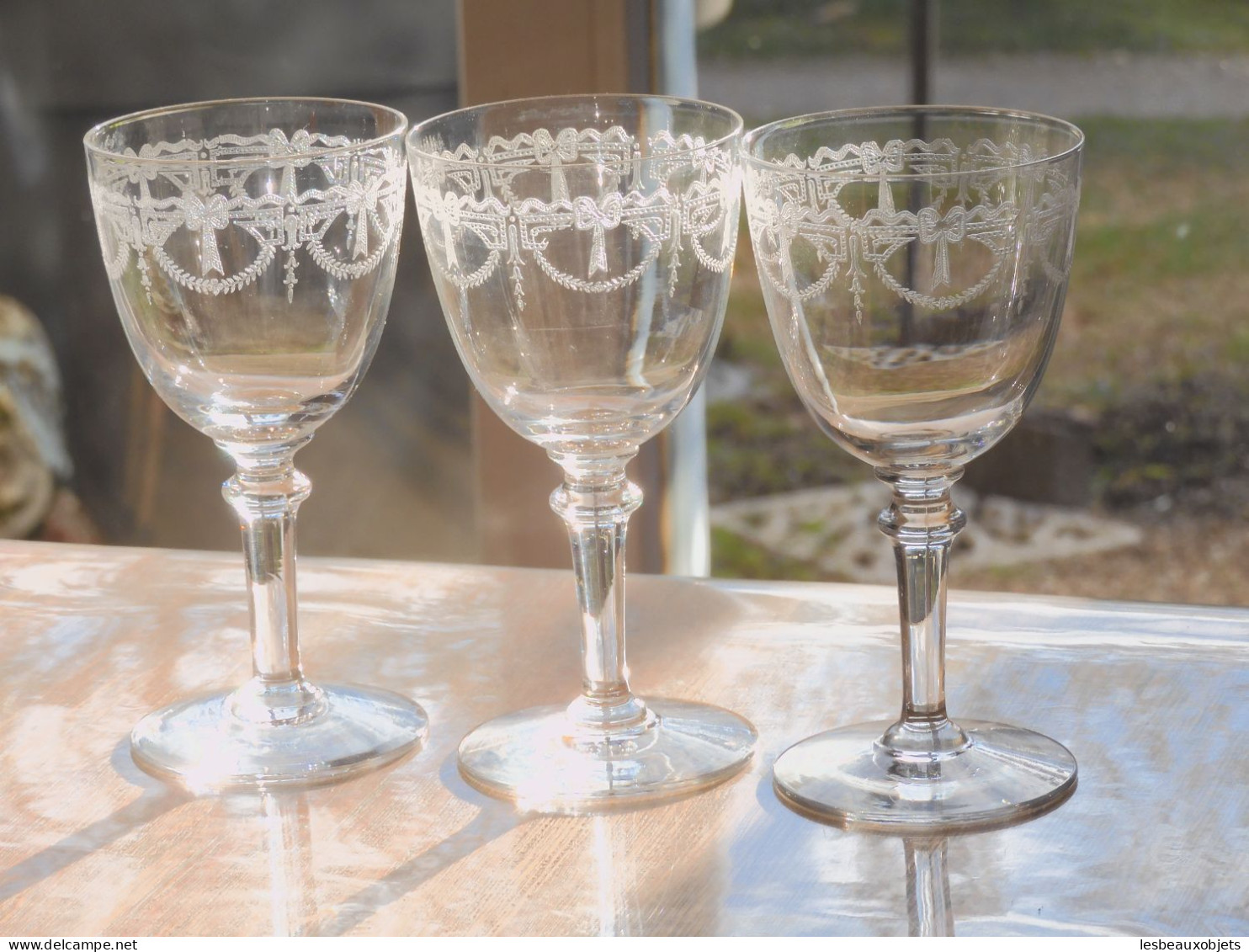 - VERRES CRISTAL Gravé SAINT LOUIS Modèle MILLET XIXe Table Vitrine Collection   E - Glass & Crystal