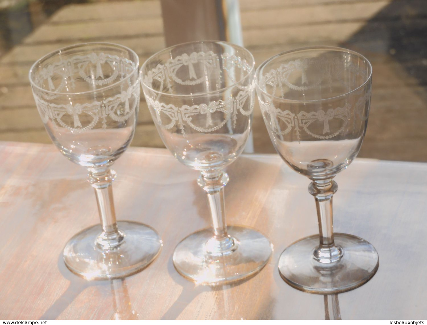 - VERRES CRISTAL Gravé SAINT LOUIS Modèle MILLET XIXe Table Vitrine Collection   E - Glas & Kristall