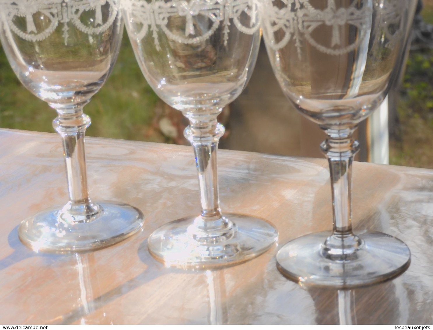 - VERRES CRISTAL Gravé SAINT LOUIS Modèle MILLET XIXe Table Vitrine Collection   E - Glass & Crystal