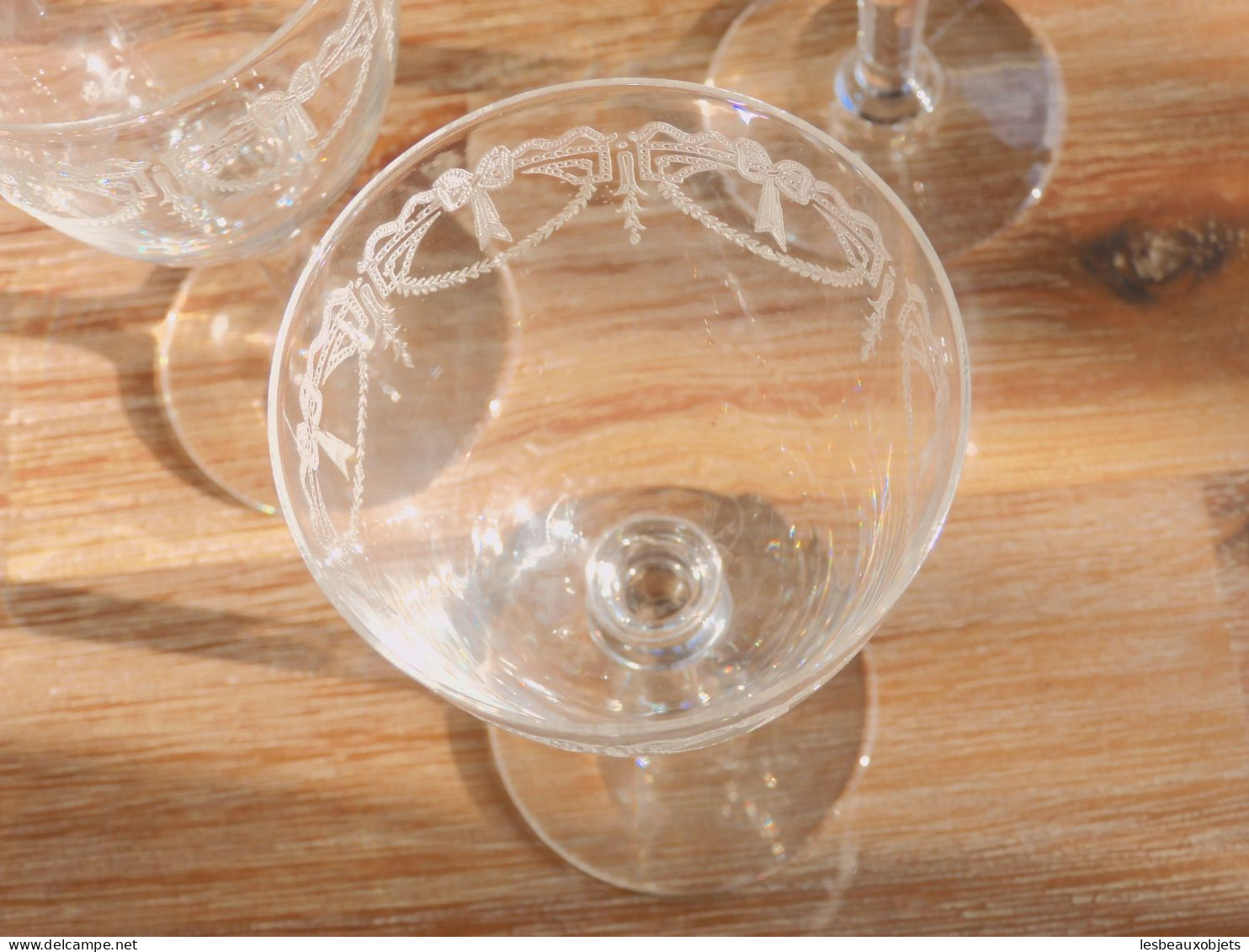 - VERRES CRISTAL Gravé SAINT LOUIS Modèle MILLET XIXe table vitrine collection   E